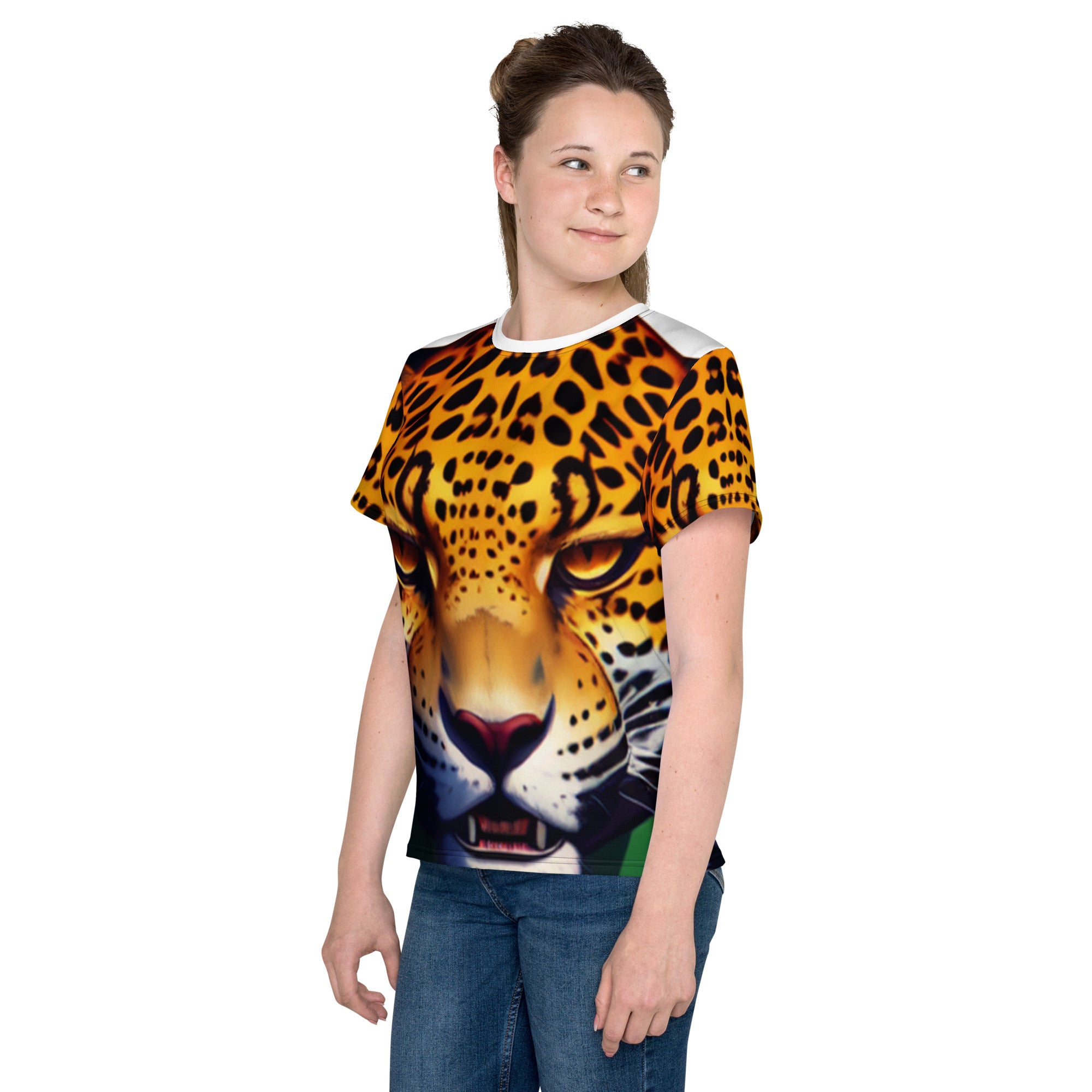 Youth Crew Neck All-Over Print - Relaxed Jaguar