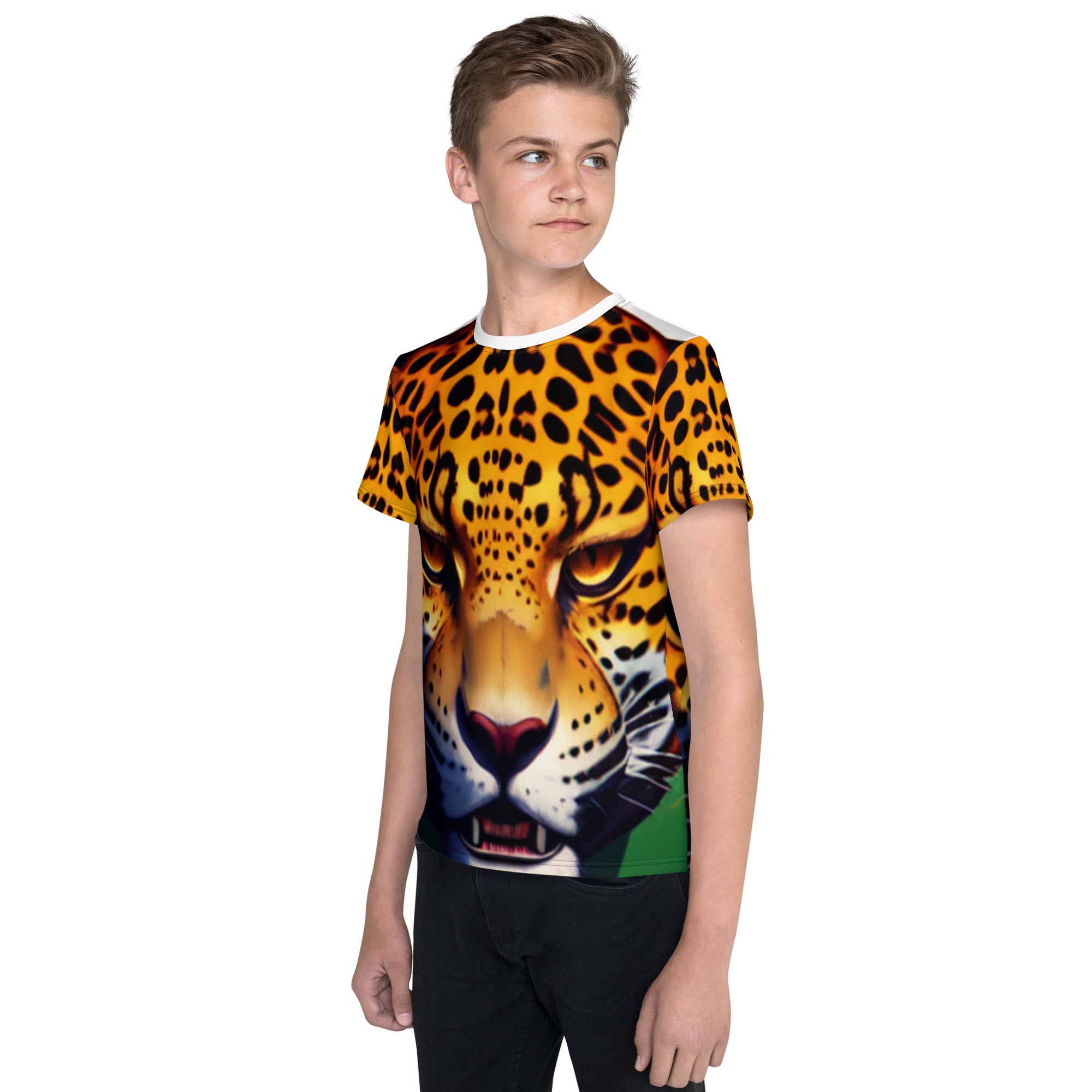 Youth Crew Neck All-Over Print - Relaxed Jaguar