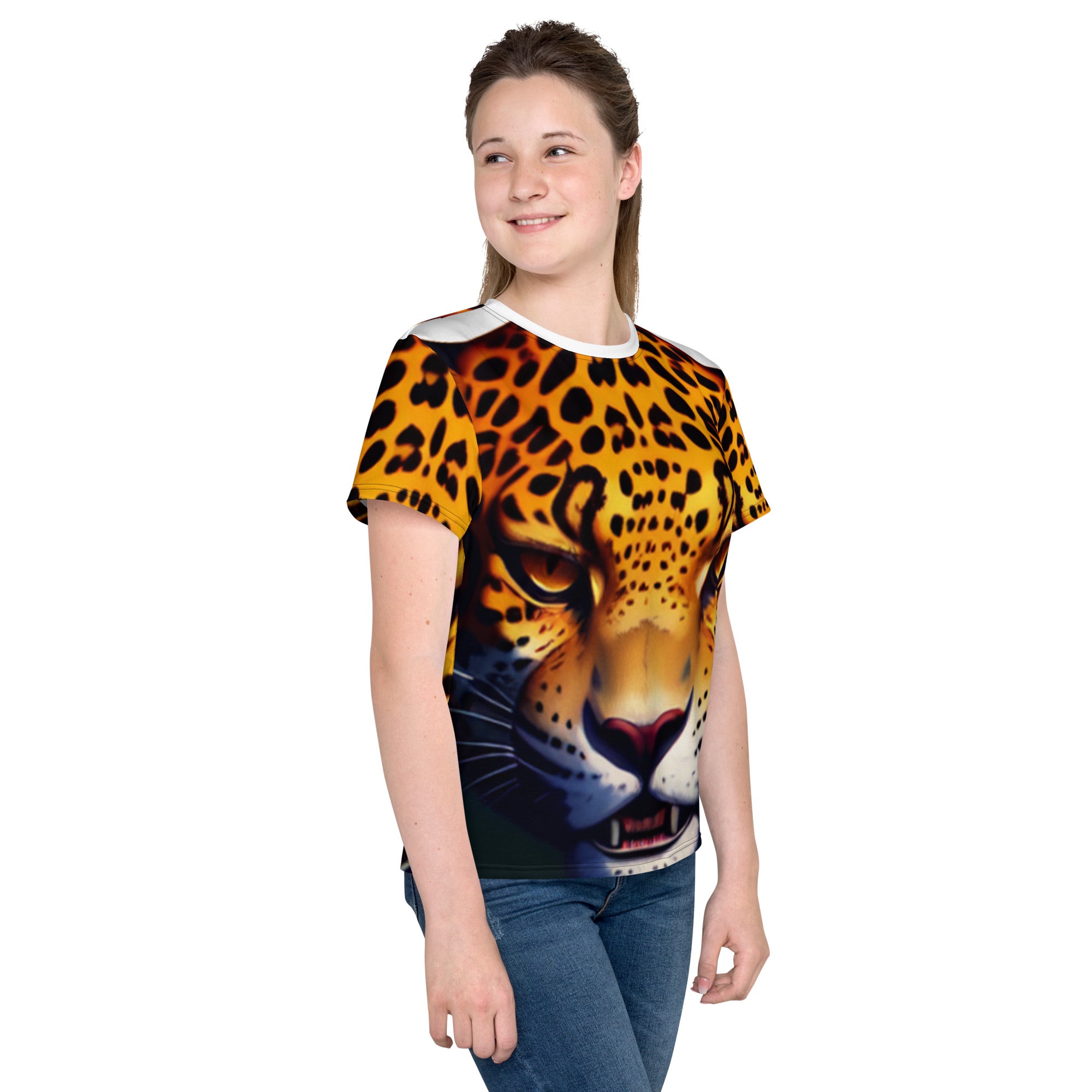 Youth Crew Neck All-Over Print - Relaxed Jaguar