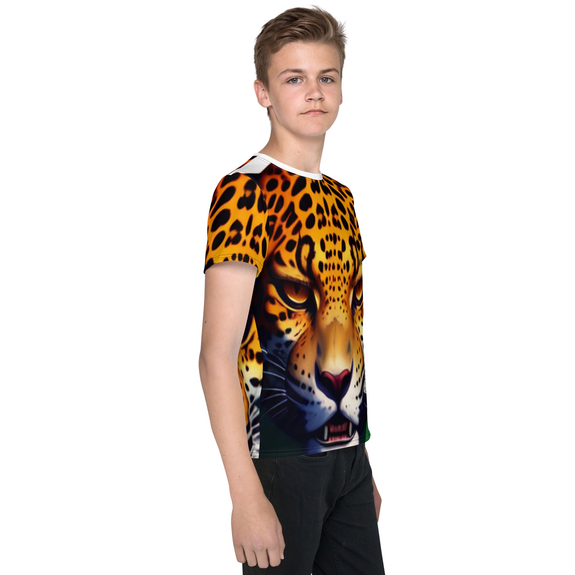 Youth Crew Neck All-Over Print - Relaxed Jaguar