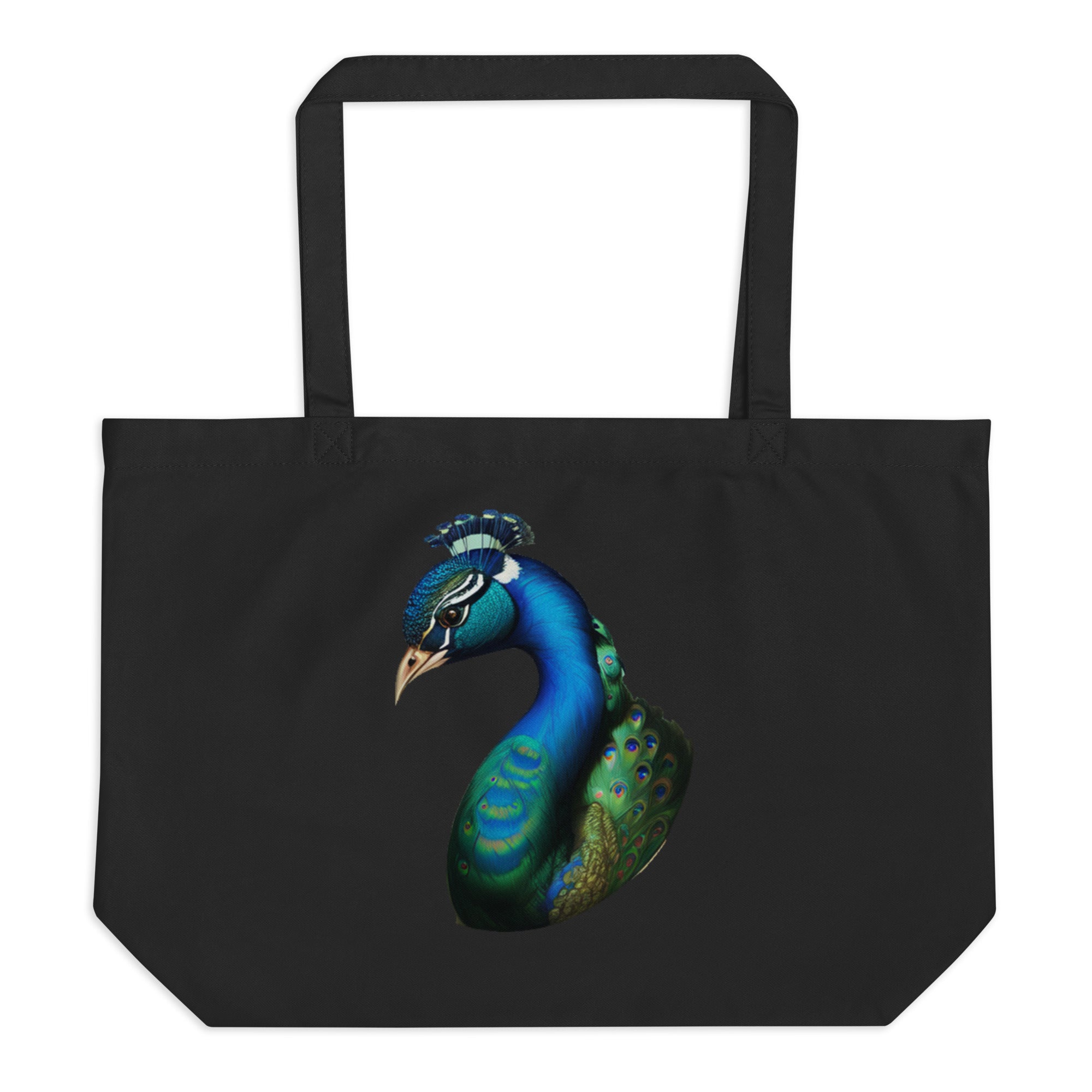 Large organic tote bag - Pretty Peacock