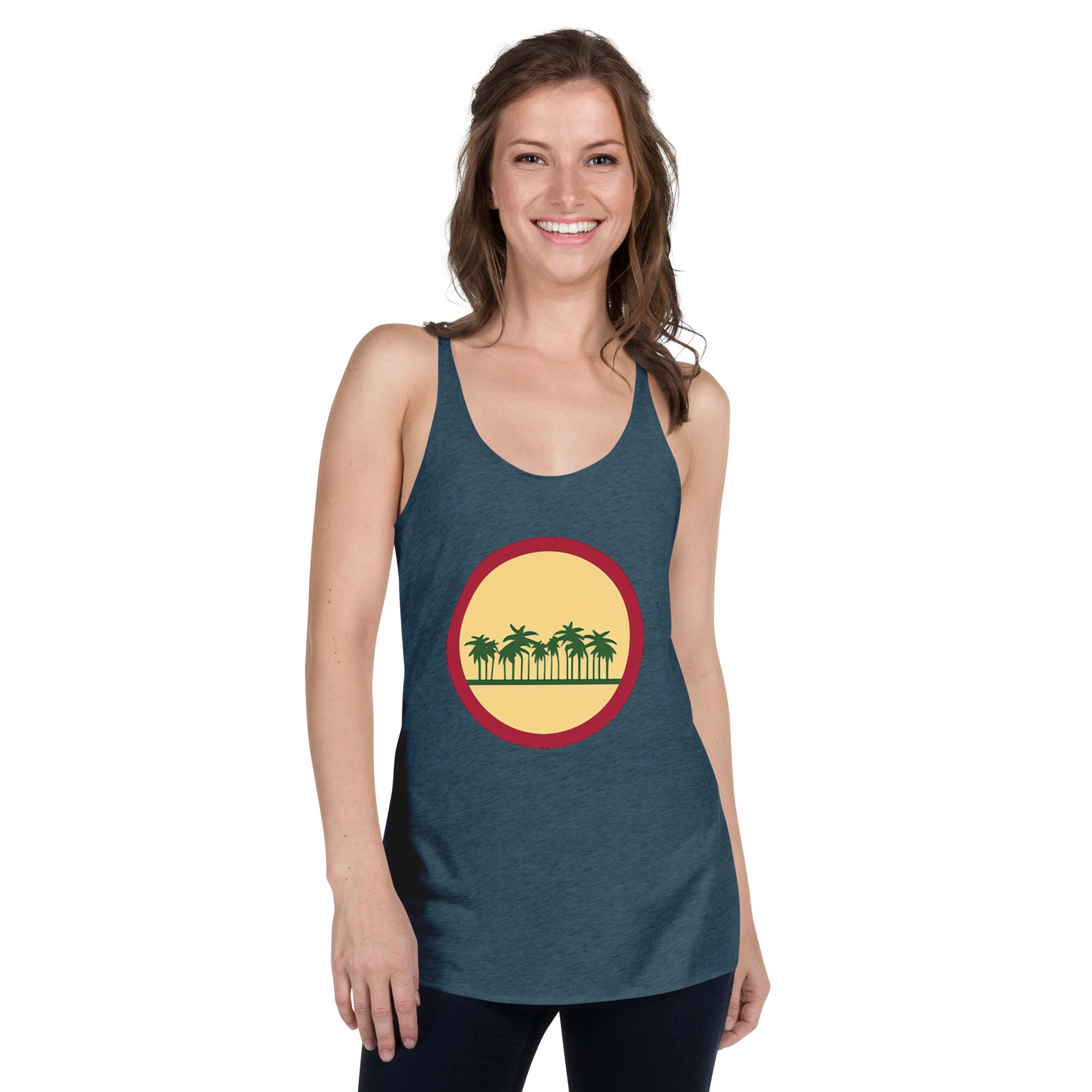 Women's Racerback Tank - Palm Circle