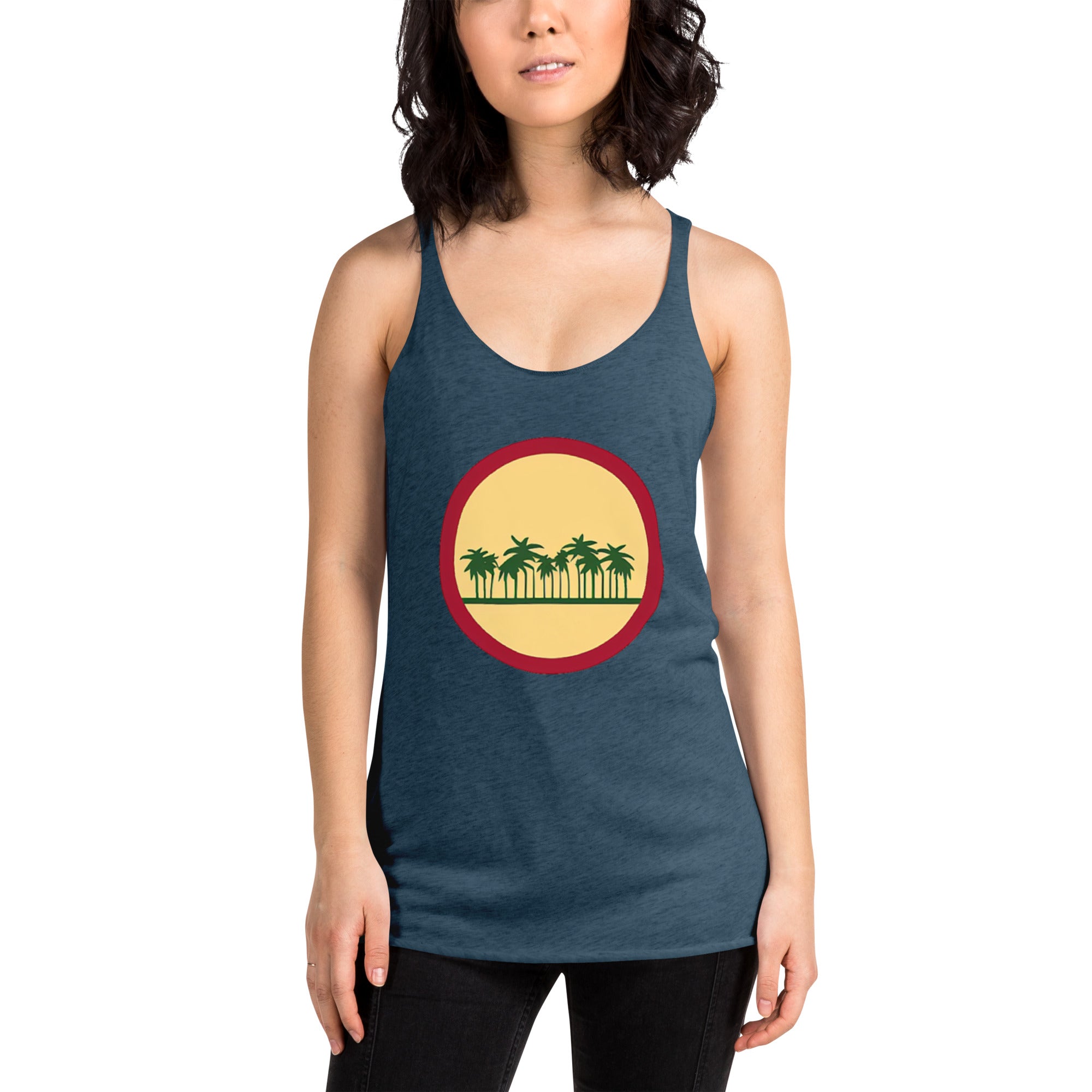 Women's Racerback Tank - Palm Circle